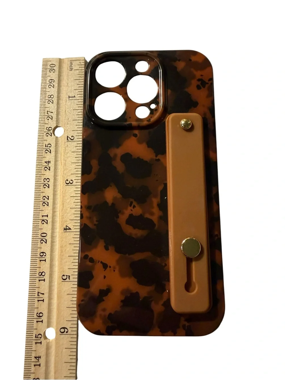 iPhone 16 Pro Tortoiseshell Grip Case with Brown Strap